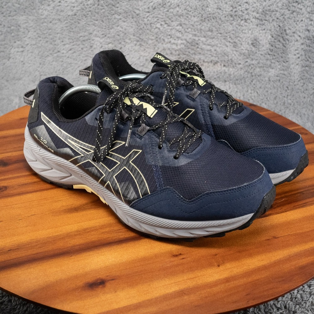 Asics Gel-Venture 10 Mens 13 Trail Running Shoes Navy Grey Extra Wide 1011B966